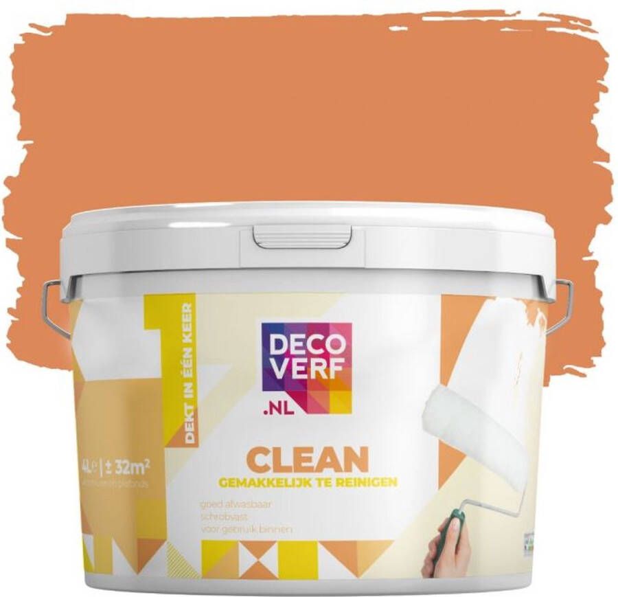 Decoverf.nl Decoverf Clean Muurverf Toffeebruin 4l