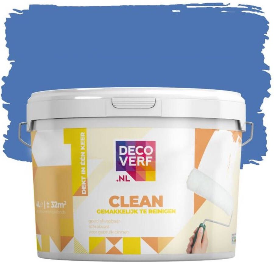 Decoverf.nl Decoverf Clean Muurverf Violet Blauw 4l