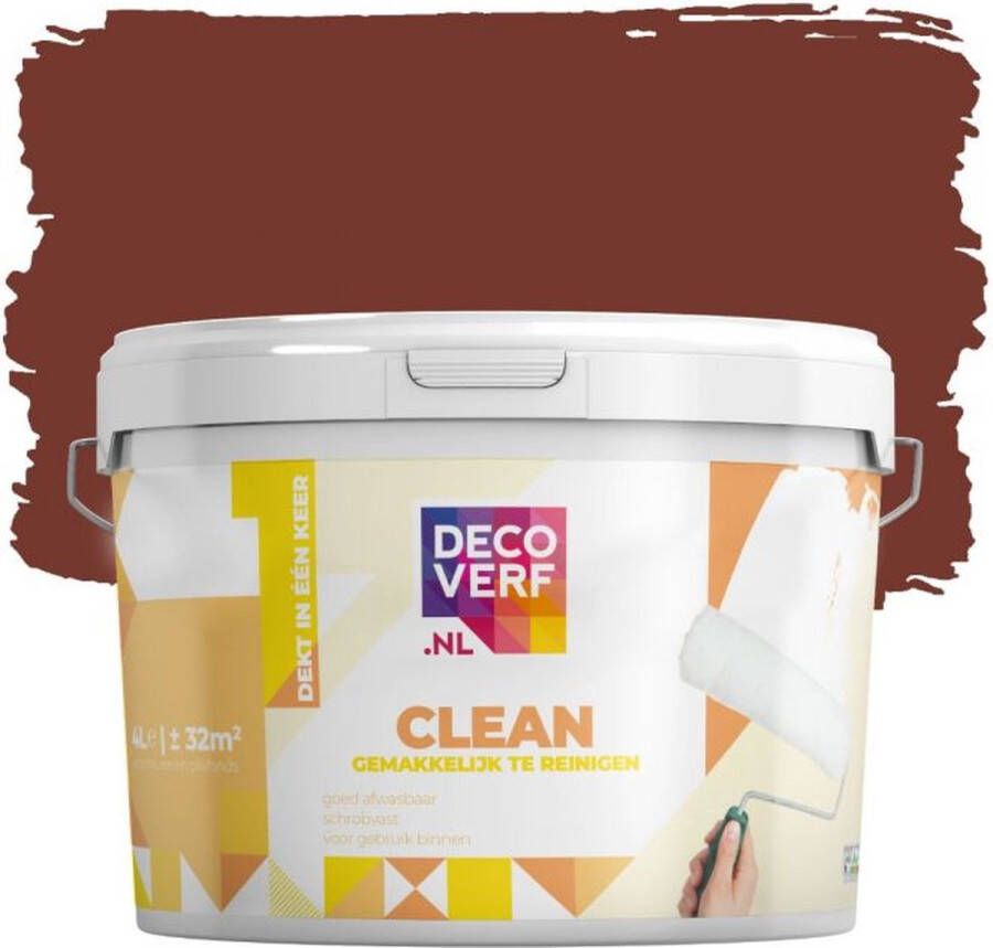 Decoverf.nl Decoverf Clean Muurverf Vorstelijk Rood 4l