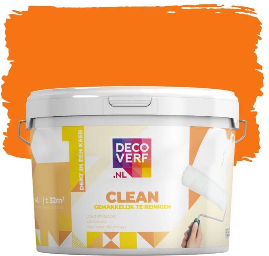 Decoverf.nl Decoverf Clean Muurverf Warm Oranje 4l