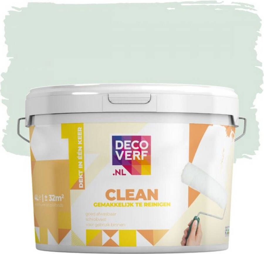Decoverf.nl Decoverf Clean Muurverf Witte Saliegroen 4l