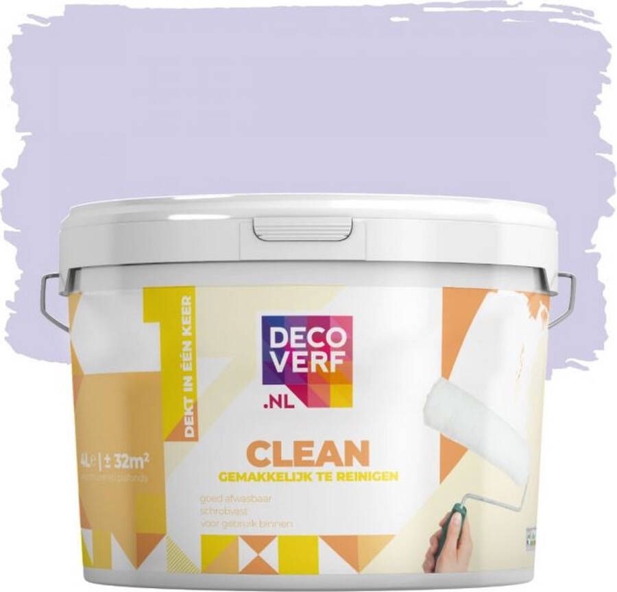 Decoverf.nl Decoverf clean muurverf zacht lila 4L