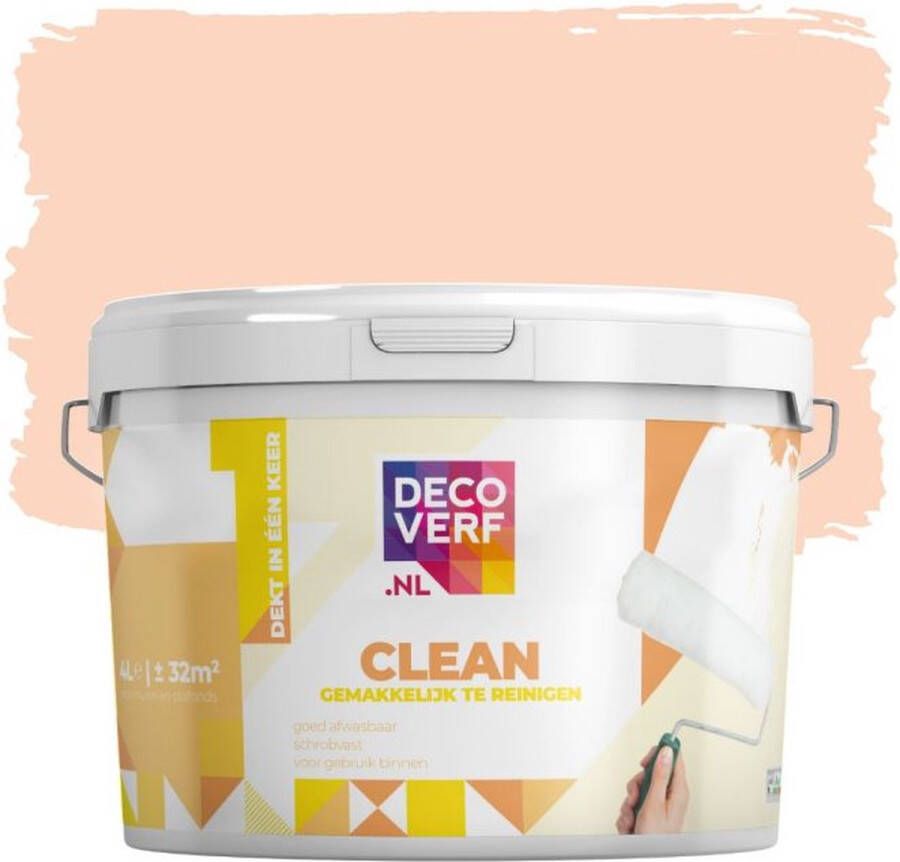 Decoverf.nl Decoverf Clean Muurverf Zachtroze 4l