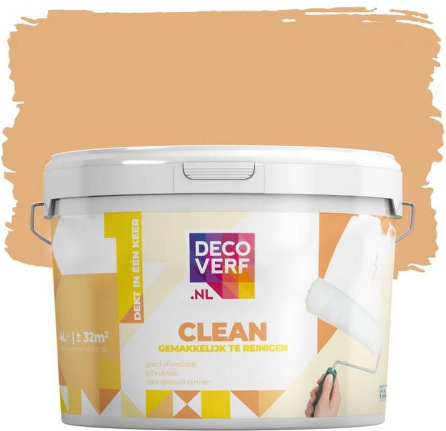 Decoverf.nl Decoverf Clean Muurverf Zandbruin 4l