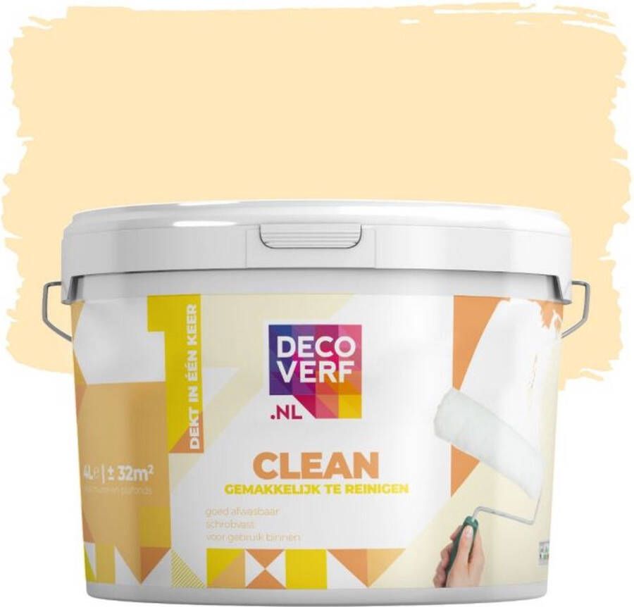 Decoverf.nl Decoverf clean muurverf zandgeel 4L