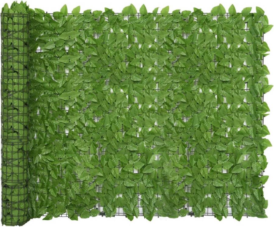 Decoways Balkonscherm met groene bladeren 300x150 cm