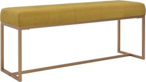 Decoways Bankje 120 cm fluweel mosterdkleurig