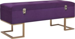 Decoways Bankje met opbergvak 105 cm fluweel paars