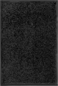 Decoways Deurmat wasbaar 40x60 cm zwart