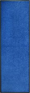 Decoways Deurmat wasbaar 60x180 cm blauw