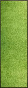 Decoways Deurmat wasbaar 60x180 cm groen