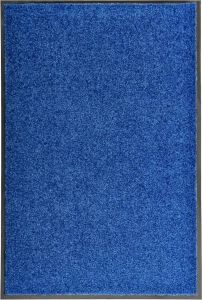 Decoways Deurmat wasbaar 60x90 cm blauw