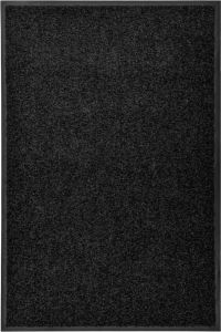 Decoways Deurmat wasbaar 60x90 cm zwart