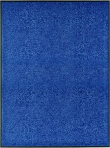 Decoways Deurmat wasbaar 90x120 cm blauw