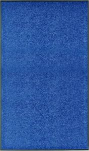 Decoways Deurmat wasbaar 90x150 cm blauw