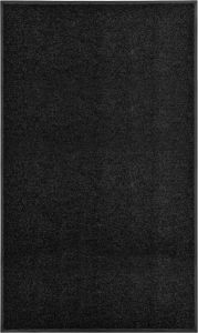 Decoways Deurmat wasbaar 90x150 cm zwart