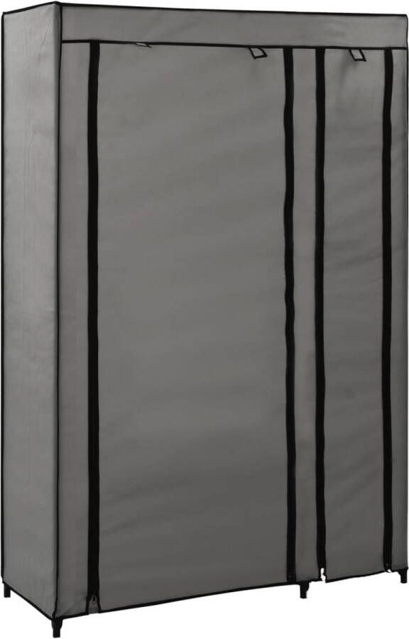 Decoways Kledingkast opvouwbaar 110x45x175 cm stof grijs
