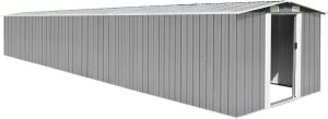 Decoways Tuinschuur 257x779x181 cm gegalvaniseerd staal grijs