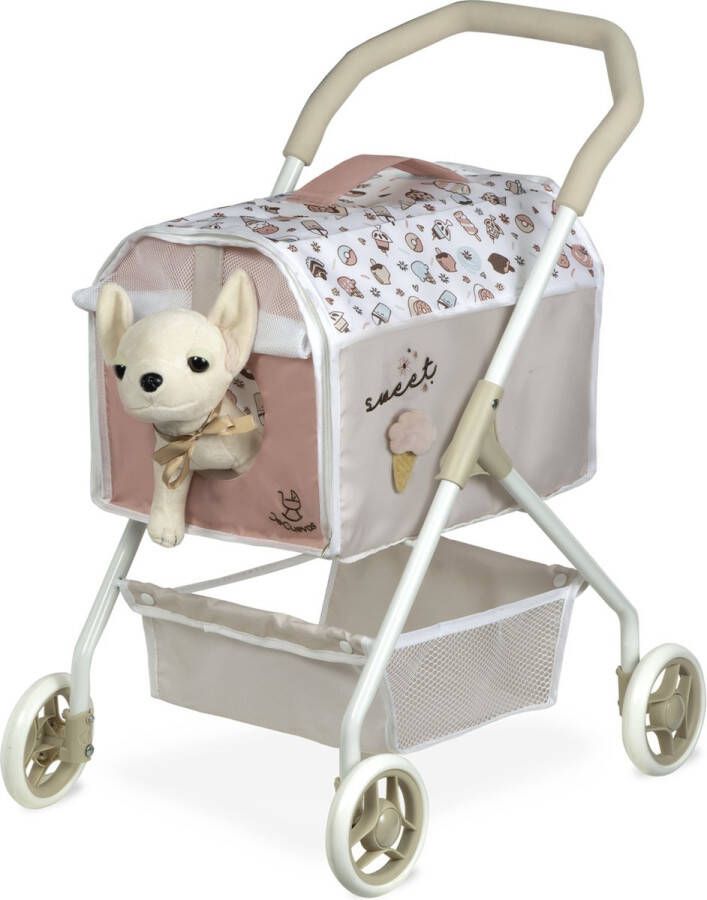 Decuevastoys Knuffel poppenwagen met knuffel Sweet