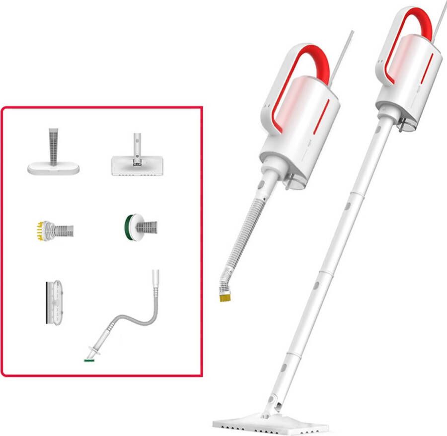 Deerma ZQ610 Multifunctionele Stoomreiniger Handstomer 5 opzetborstels 1600 W Lichtgewicht keukenreiniger Badkamer Reiniger Dweil Raamreiniger