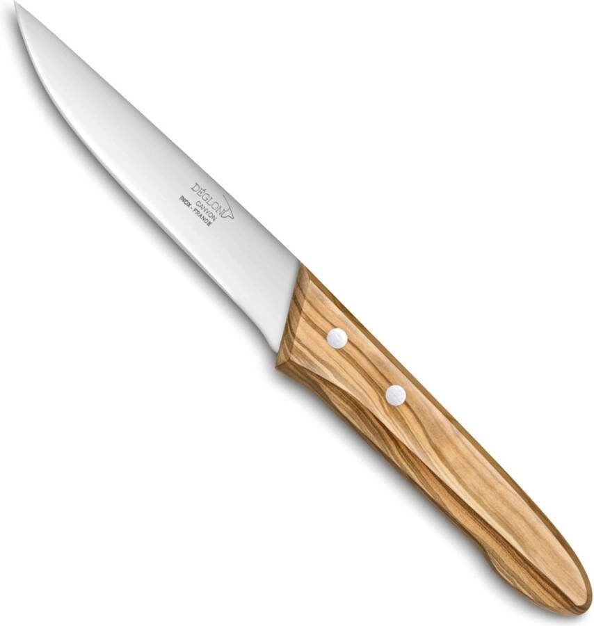 Deglon Déglon Canyon Steakmes Glad Lemmet Roestvrij Staal 14 cm Lemmet Olijfhouten Handvat