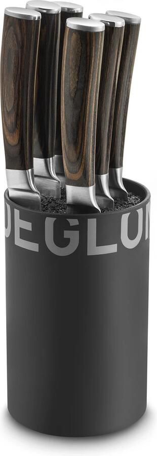 Deglon Déglon Zwart PM 6 Steakmessen Elegant Zwart Messenblok met Steakmessen