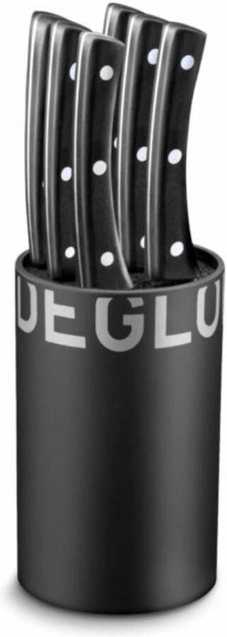 Deglon Déglon Zwart Blok PM 6 Steakmessen Brasserie Gekarteld Lemmet Elegante Tafelset