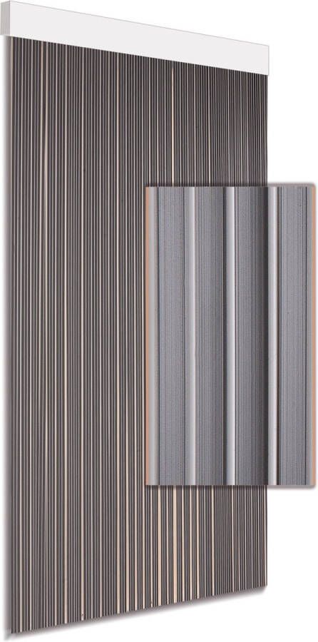 DEGOR Luxe vliegengordijn deurgordijn Lamellen Tira grijs-wit 90 x 215