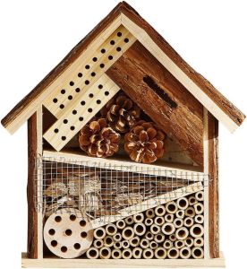 Dehner Natura insectenhotel Norwich ca. 30 x 28 x 9 5 cm dennenhout bruin