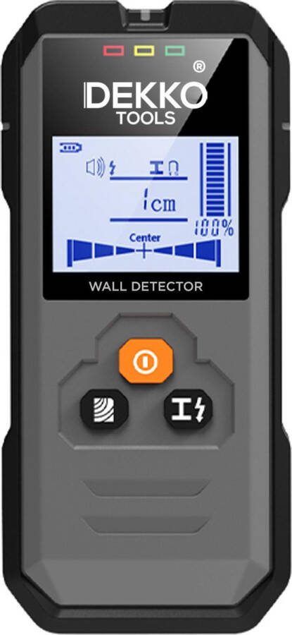 DEKKO TOOLS Digitale Leidingzoeker tot 120 mm 5 in 1 Detector voor muren Hout Metaal Leidingen Bedrading