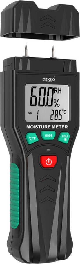 DEKKO TOOLS Digitale Vochtmeter voor vochtigheid en tempratuurmeter hygrometer Incl. Batterij