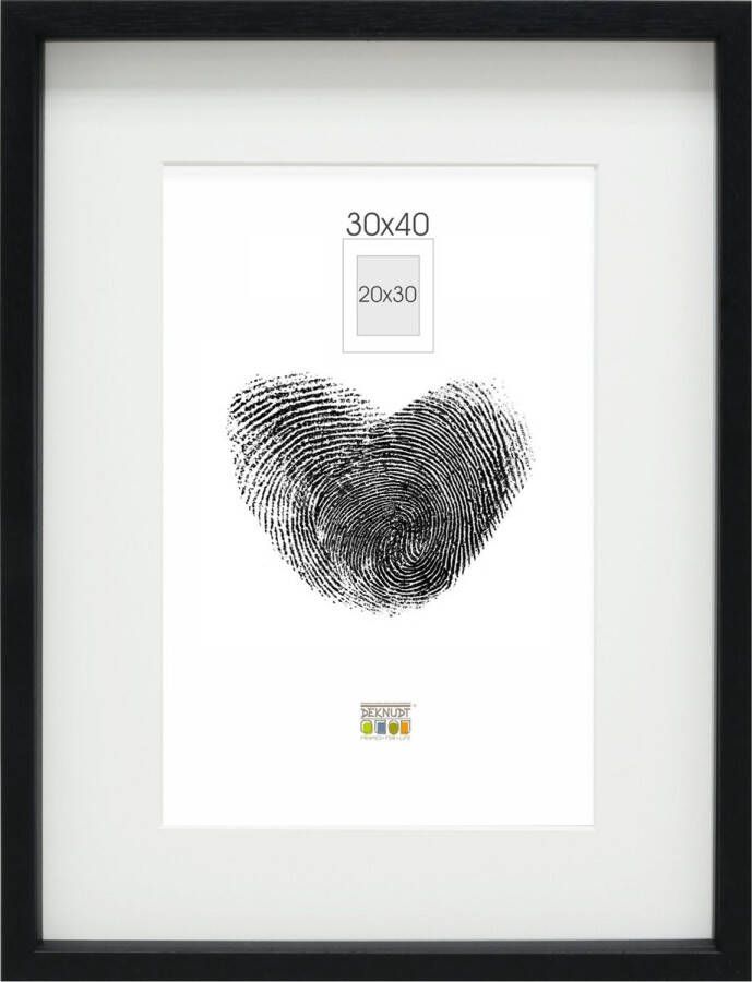 Deknudt Frames Fotolijst zwart met passe-partout 20x30 30x40 cm