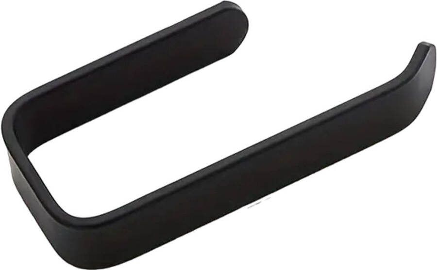 DeKoningTradingHouse Toiletrolhouder Wc rolhouder Toiletrolhouder zonder boren Zelfklevend of met schroeven Plastic Zwart