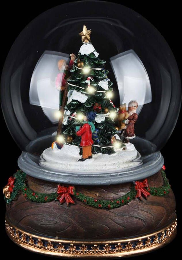 Dekoratief Muziekdoos 'Magic Christmas Tree' glas 12x12x16cm + adapter A205748