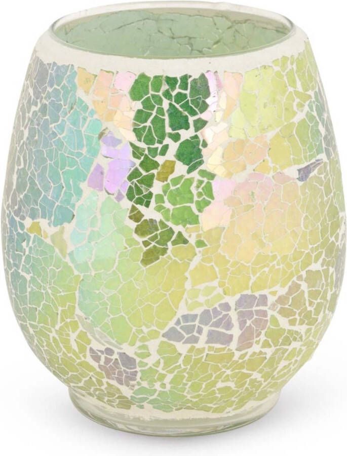 Dekoratief Waxinelichthouder glas mozaïek groen