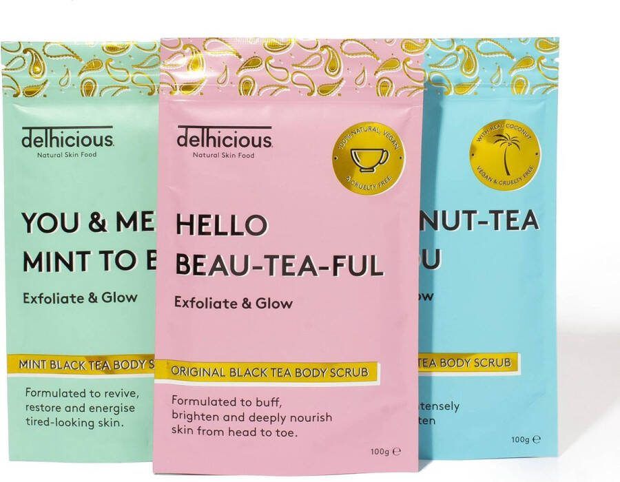Delhicious Body Original Tea body scrub 3 stuks