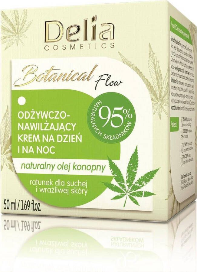 Delia Botanical Flow Voedende & Hydraterende Dag- & Nachtcrème met natuurlijke hennepolie 50ml