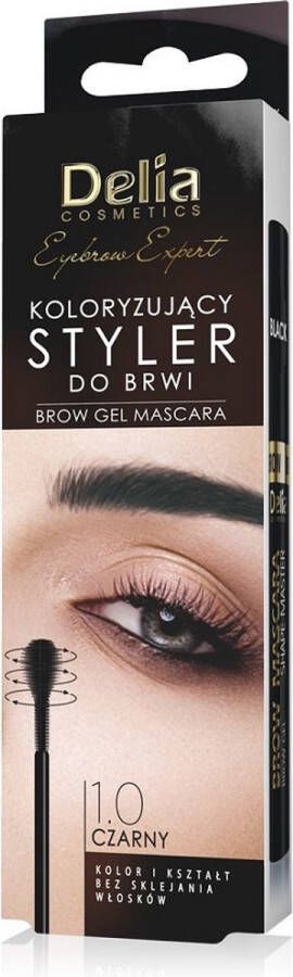 Delia Eyebrow Expert Brow Gel Mascara kleurende wenkbrauwstyler 1.0 Zwart 11ml
