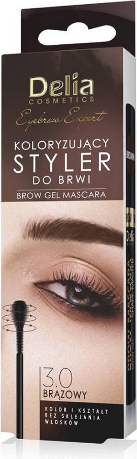 Delia Eyebrow Expert Brow Gel Mascara kleurende wenkbrauwstyler 3.0 Bruin 11ml