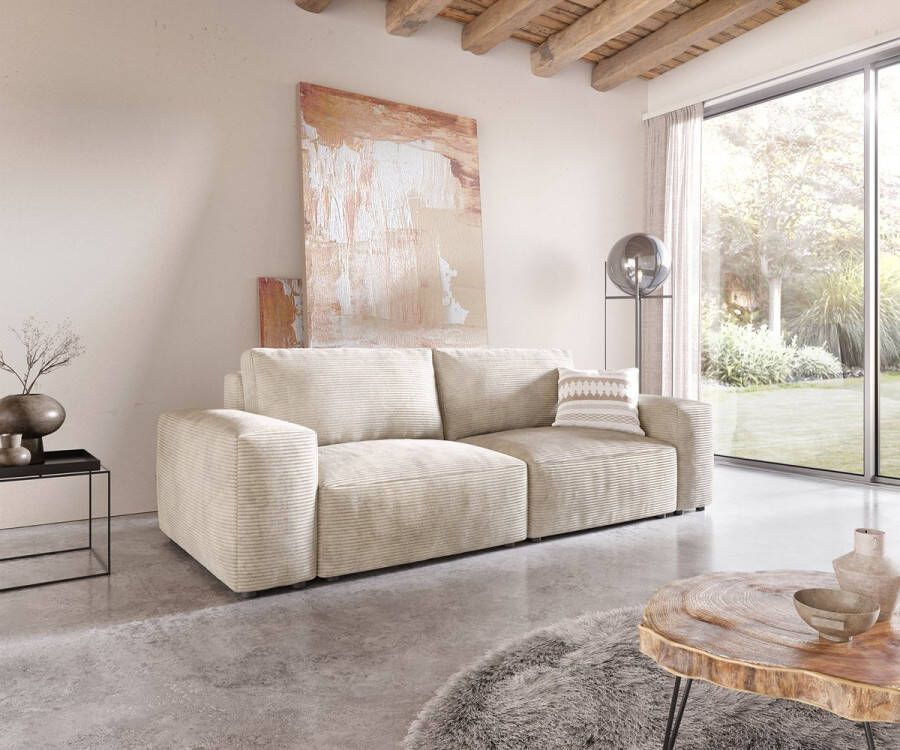 DELIFE Big-sofa Lanzo L Corduroy Beige 260x110 cm