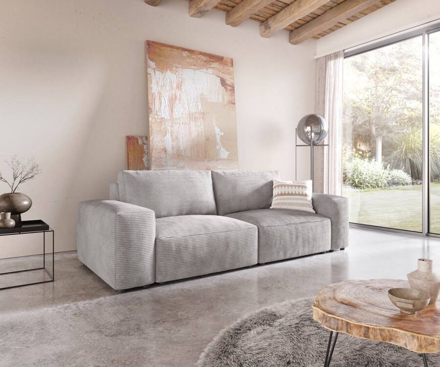 DELIFE Big-sofa Lanzo L Koord Zilvergrijs 260x110 cm