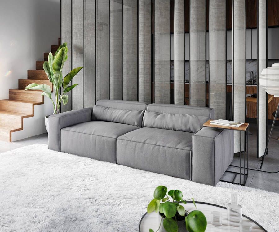 DELIFE Big-Sofa Sirpio L 260x110 cm Microvezel grijs