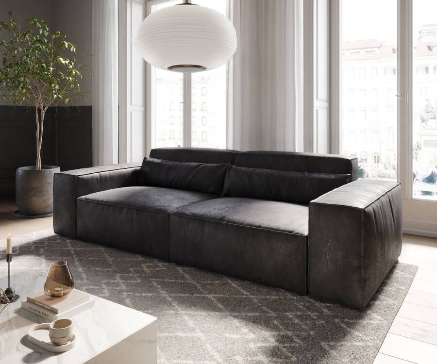 DELIFE Big-Sofa Sirpio L 260x110 cm Vintage kunstleer antraciet