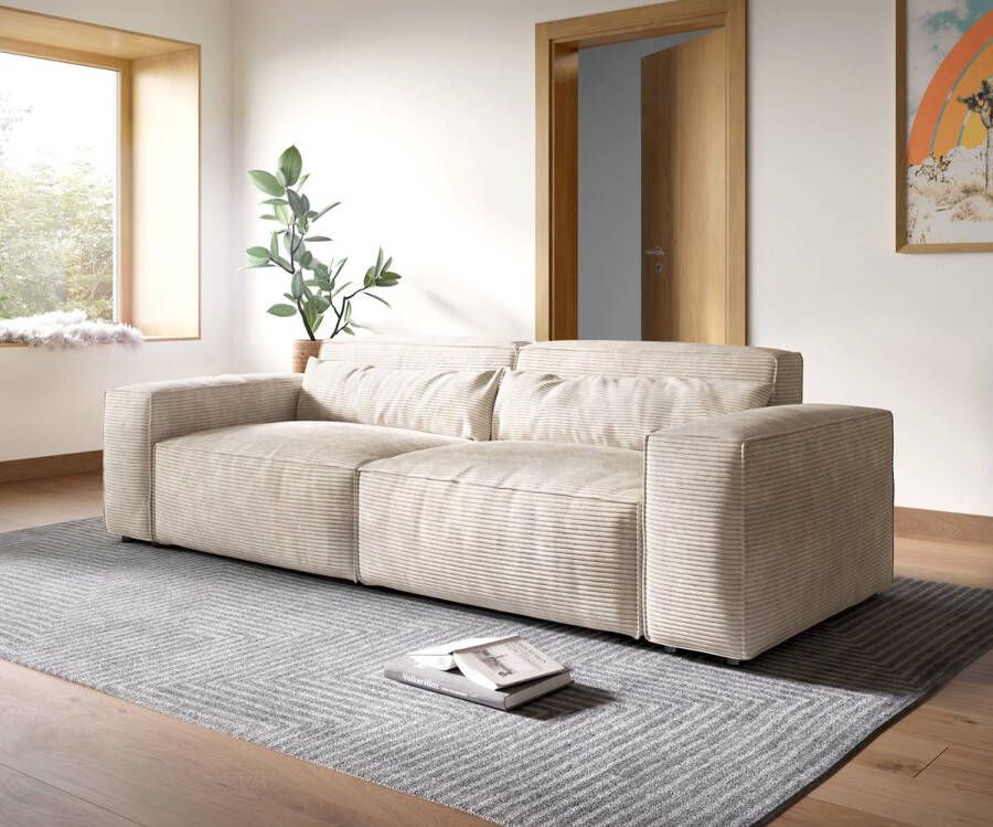 DELIFE Big-Sofa Sirpio XL 270x130 cm koorduroy beige