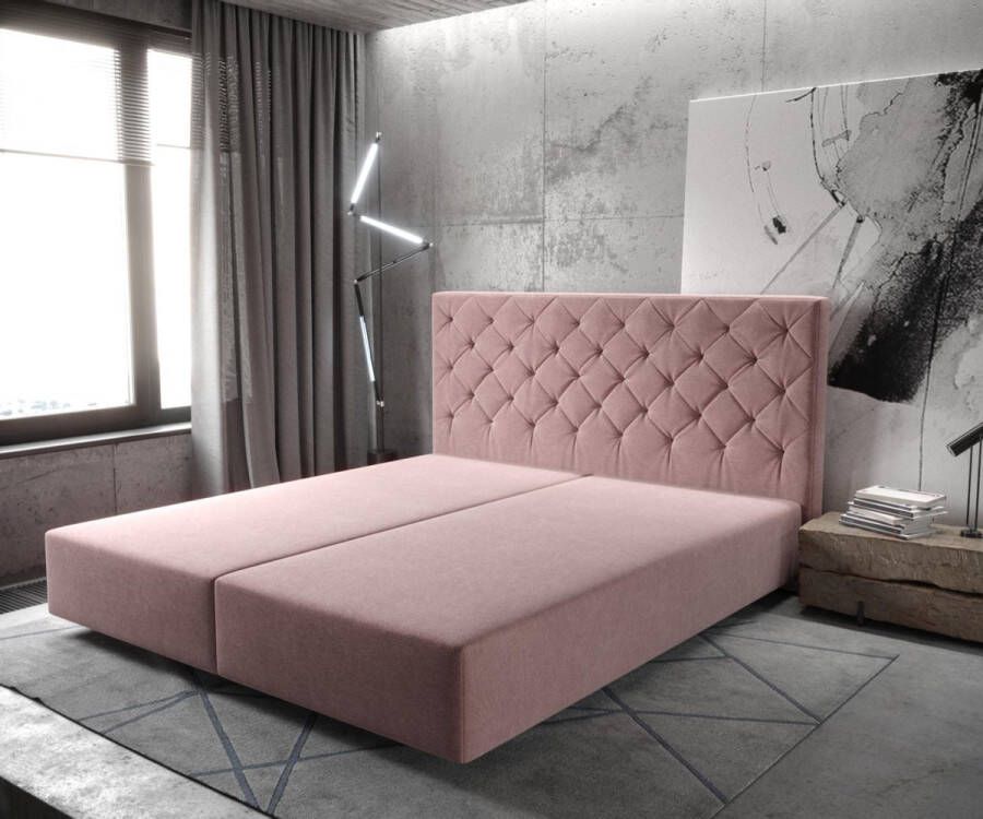DELIFE Boxspring-frame Dream-Great microvezel rosé 180x200