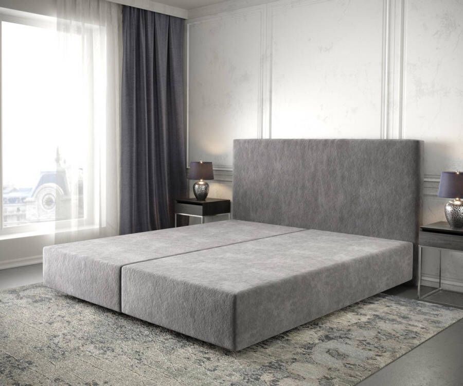DELIFE Boxspring frame Dream-Well Taupe 180x200 cm Mikrofaser Beddengoed
