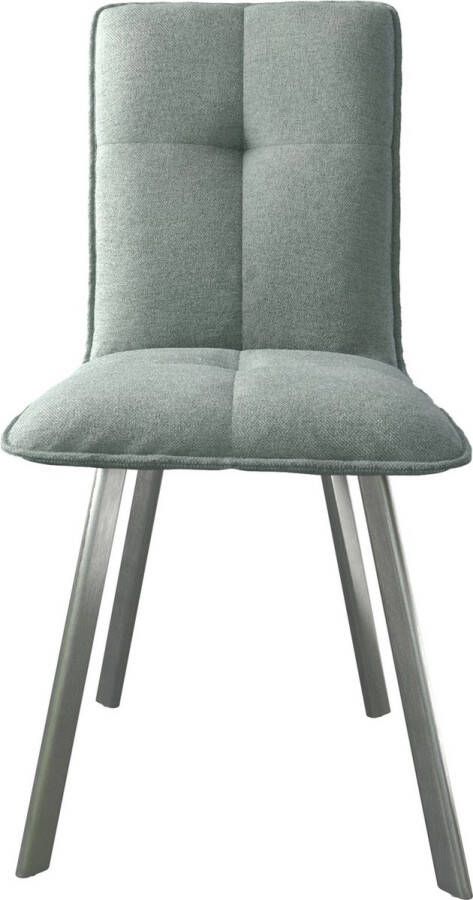 DELIFE Gestoffeerde-stoel Maddy-Flex 4-poot ovaal roestvrij staal stripes mint