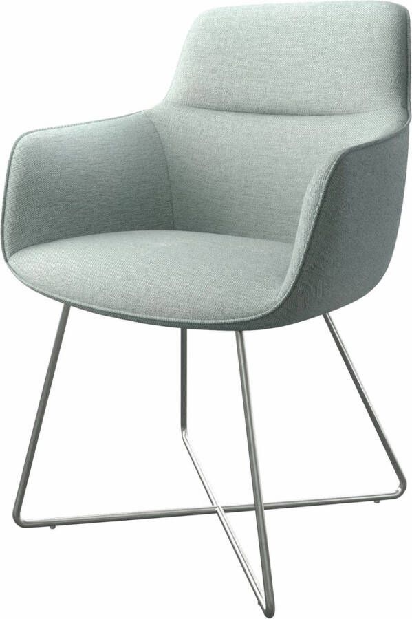 DELIFE Gestoffeerde-stoel Pejo-Flex X-frame roestvrij staal stripes mint