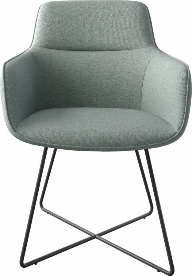 DELIFE Gestoffeerde-stoel Pejo-Flex X-frame zwart stripes mint