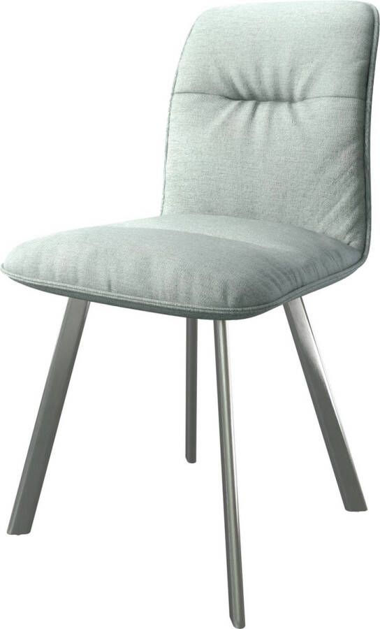 DELIFE Gestoffeerde-stoel Vinjo-Flex 4-poot ovaal roestvrij staal stripes mint